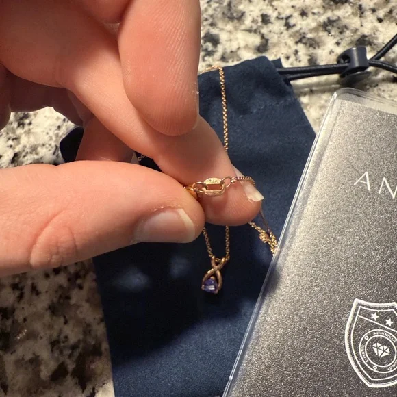 14k Rose Gold Tanzanite Necklace - Picture 3 of 6